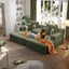 LLappuil 2 Piece Chaise Lounge Chair Indoor, Corduroy Boneless Sofa Bed, Deep Seat Sleeper Couch Reading Chairs, Cloud Sofas Couches for Living Room, No Assembly Required Green