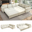 LLappuil Sectional Sofa, Pull Out Sofa Bed King Size, 6 Seat Chenille Sofa Couch Convertible Sleeper Sofa Bed for Living Room Beige