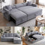LLappuil 84" Sectional Sofa, Sectional Couch with Pull Out Sofa Bed Convertible Sofa Bed, Corduroy Sofa Couch with Storage Chaise, Small Desktop, Cup Holders, Charging Port for Living Room Gray