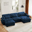 LLappuil 130" Sectional Sofa, Modular Sectional Couch with Double Movable Ottoman, Oversized Velvet Cloud Couch for Living Room