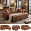 LLappuil Sectional Sofa, 71" Sectional Couch Convertible Sofa Bed, Pull Out Sofa Bed Full Size with Storage Chaise for Living Room, Foil Fabric Brown