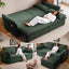 LLappuil Pull Out Sofa Bed Queen Size, 85" Loveseat Sofa with Movable Ottoman, USB Charging Port, Corduroy Sofa Couch Convertible Sofa Bed for Living Room Green