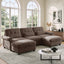 LLappuil 98" Sectional Sofa, U Shaped Modular Sectional Couch with Double Movable Ottoman, Cloud Chenille Sofa Couch for Living Room