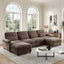 LLappuil 126" Sectional Sofa, U Shaped Modular Sectional Couch with Double Movable Ottoman, Cloud Chenille Sofa Couch for Living Room