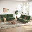 LLappuil 2 Piece 71" Corduroy Futon Convertible Sofa Bed, Loveseat Sleeper Sofa Couch for Living Room Apartment Green