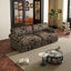 LLappuil 74" Loveseat Sofa, Chenille 3 Seat Sofa for Living Room, 26.4" Extra Deep Seat Mid Century Sofa Black