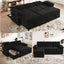 LLappuil 86" Sectional Sofa, Sectional Couch with Pull Out Sofa Bed, Corduroy Sofa Couch Convertible Sofa Bed with Storage Chaise, Small Desktop, Charging Port for Living Room