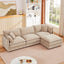 LLappuil Modular Sectional Sofa, Sectional Couch with Movable Ottoman, Chenille 4 Seat Cloud Sofa Couch for Living Room Brown