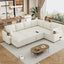 LLappuil 110" Sectional Sofa, Sectional Couch with Pull Out Sofa Bed Queen Size, 6 Seat Chenille Sofa with Hidden Storage Armrest, Cup Holders, Charging Ports for Living Room Beige