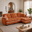 LLappuil 101" Sectional Sofa, Modular Sectional Couch with Movable Ottoman, Chenille Cloud Sofa Couch for Living Room