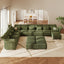 LLappuil Modular Sectional Sofa, Sectional Couch with Storage Seat, Oversized Corduroy Sofa Couch with Adjustable Arms Backs for Living Room Green