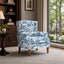 LLappuil Accent Chair, Mid-century Wingback Single Sofa Chair with Nailhead Trim Armrest, Flower Printed Polyester Fabric Reading Chair for Living Room