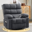 LLappuil Recliner Chair, 360° Swivel Recliner Chair, Nursery Glider Rocker Recliner Chair, Single Reading Chair with Side Pockets for Living Room, Bedroom Gray
