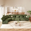 LLappuil Modular Sectional Sofa, Oversiezed Curved Sectional Couch with Storage & Hexagon Seat, Corduroy Sectional Sofa with Adjustable Arms & Backs for Living Room Green