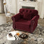 LLappuil Single Sofa Chair for Modular Sectional Sofa, Velvet Reading Accent Chair for Living Room Red