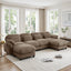 LLappuil 136" Sectional Sofa, U Shaped Modular Sectional Couch with Double Movable Ottoman, Cloud Chenille Sofa Couch for Living Room