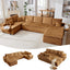 LLappuil 144" Sectional Sofa, Oversized Modular Sectional Couch with Chaise, Magazine Pockets, Removable Armrests, Cloud Boneless Corduroy Sofa Convertible Sofa Bed for Living Room