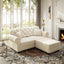 LLappuil Modular Sectional Sofa, Loveseat Sofa with Ottoman, Velvet Chesterfield Sofa for Living Room Beige