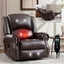 LLappuil Recliner Chair, 360° Swivel Massage Recliner Chair with Heat, Nursery Glider Rocker Manual Recliner Chair with Side Pockets for Living Room, Bedroom Dark Brown