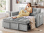 LLappuil Pull Out Sofa Bed, Loveseat Sofa Convertible Sofa Bed, Velvet Sofa Couch for Compact Space Light Gray