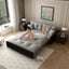 LLappuil Queen Size Pull Out Sofa Bed, 75" Oversized Loveseat Sofa Convertible Sleeper Sofa Bed, Velvet Sofa Couch for Living Room Apartment Gray
