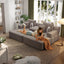 LLappuil 2 Piece Chaise Lounge Chair Indoor, Corduroy Boneless Sofa Bed, Deep Seat Sleeper Couch Reading Chairs, Cloud Sofas Couches for Living Room, No Assembly Required Brown