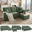 LLappuil Sectional Sofa, 71" Sectional Couch Convertible Sofa Bed, Pull Out Sofa Bed Full Size with Storage Chaise for Living Room, Linen Green