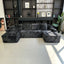 LLappuil 131" Sectional Sofa, U Shaped Sectional Couch with Chaise, Boneless Corduroy Sofa Couch for Living Room Black