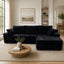 LLappuil 96" Sectional Sofa, Modular Sectional Couch with Left Chaise, Deep Seat Corduroy Cloud Sofa for Living Room Black
