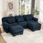 LLappuil 104" Sectional Sofa, U Shaped Modular Sectional Couch with Double Movable Ottoman, Cloud Corduroy Sofa Couch for Living Room