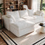 LLappuil 97" Sectional Sofa, L Shaped Sectional Couch with Ottoman, Linen Boneless Cloud Couch for Living Room