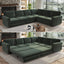 LLappuil Sectional Sofa with Pull Out Sofa Bed, Oversized Chenille Sofa Couch Convertible Sleeper Sofa Bed for Living Room Apartment