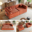 LLappuil 78" Corduroy Sofa Bed, Floor Sofa Convertible Sofa Bed, Loveseat Sofa for Living Room, No Assembly Orange