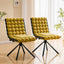 LLappuil Dining Chair Set of 2, 2 Piece Puffy Bubble Kitchen Dining Chair with with Metal Legs, Tufted Velvet 360° Swivel Accent Chair for Dining Room, Kitchen, Living Room