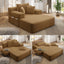 LLappuil Chaise Lounge Chair Indoor, Corduroy Boneless Sofa Bed, Deep Seat Sleeper Couch Reading Chairs, Cloud Sofas Couches for Living Room, No Assembly Required Camel