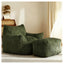 LLappuil Bean Bag Chair with Ottoman, Lazy Sofa Chair for Adults, Memory Foam Bean Bag Chairs with Filler Included for Living Room Bedroom Green