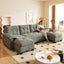LLappuil Sectional Sofa, U Shaped Sectional Couch with Pull Out Sofa Bed, Chenille Convertible Sleeper Sofa Bed with Chaise, Removable Armrests, USB Ports Light Gray