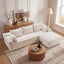 LLappuil 95" Sectional Sofa, Modular Sectional Couch with Left Chaise, Deep Seat Corduroy Cloud Sofa for Living Room