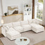 LLappuil Modular Sectional Sofa, Sectional Couch with 2 Movable Ottoman, Chenille 6 Seat Cloud Sofa Couch for Living Room Beige