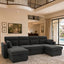 LLappuil 83" Sectional Sofa, Compact Sectional Couch with Reversible Storage Chaise, Breathable Foil Fabric Sofa Couch Convertible Sofa Bed with Cup Holder for Lving Room