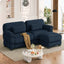 LLappuil 76" Loveseat Sofa, Modular Sectional Couch with Movable Ottoman, Cloud Corduroy Sofa Couch for Living Room