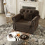 LLappuil Single Sofa Chair for Modular Sectional Sofa, Velvet Reading Accent Chair for Living Room Brown