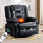 LLappuil Recliner Chair, 360° Swivel Massage Recliner Chair with Heat, Nursery Glider Rocker Recliner Chair with Cup Holders, USB Charge Port, Side Pockets for Living Room, Bedroom Black