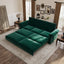 LLappuil King Size Pull Out Sofa Bed, Oversized Loveseat Sofa Convertible Sleeper Sofa Bed, Velvet Sofa Couch for Living Room Apartment Green
