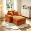 LLappuil 50" Accent Chair with Ottoman, Oversized Living Room Chair, Corduroy Deep Seat Reading Single Sofa Chair, No Need Assemble