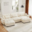 LLappuil 130" Sectional Sofa, Modular Sectional Couch with Double Movable Ottoman, Oversized Velvet Cloud Couch for Living Room