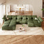 LLappuil Modular Sectional Sofa, Sectional Couch with Adjustable Arms Backs & Storage Seat, Oversized Corduroy Sofa Couch for Living Room Green