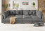 LLappuil Modular Sectional Sofa, 8 Seat Corduroy Sectional Sofa with Storage, 8 Back Cushion 8 Throw Pillow Gray