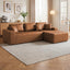 LLappuil 108" Sectional Sofa, Modular Sectional Couch with Left Chaise, Deep Seat Faux Leather Cloud Sofa for Living Room