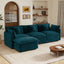 LLappuil 104" Sectional Sofa, Modular Sectional Couch with Movable Ottoman, Chenille Cloud Sofa Couch for Living Room